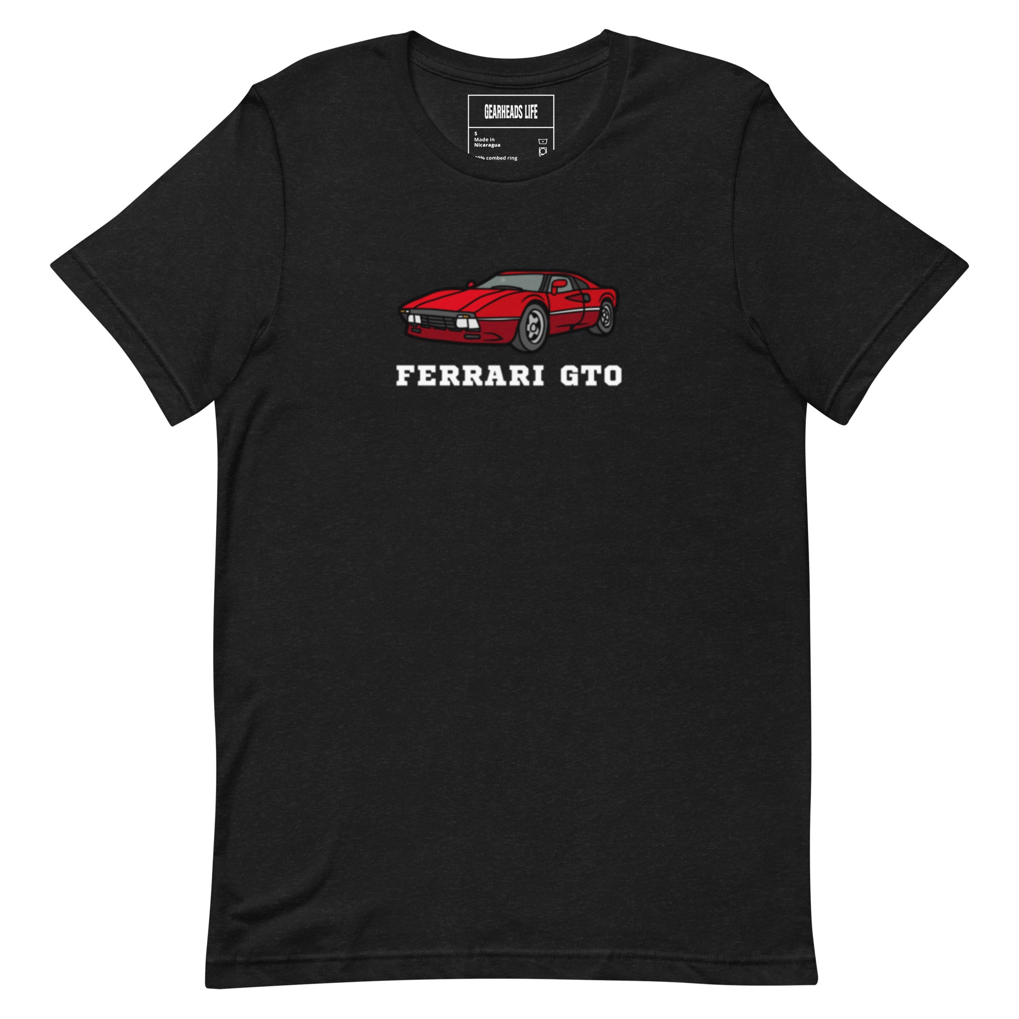 Gearheads Life Unisex T-Shirt | Ferrari GTO Black Heather / L