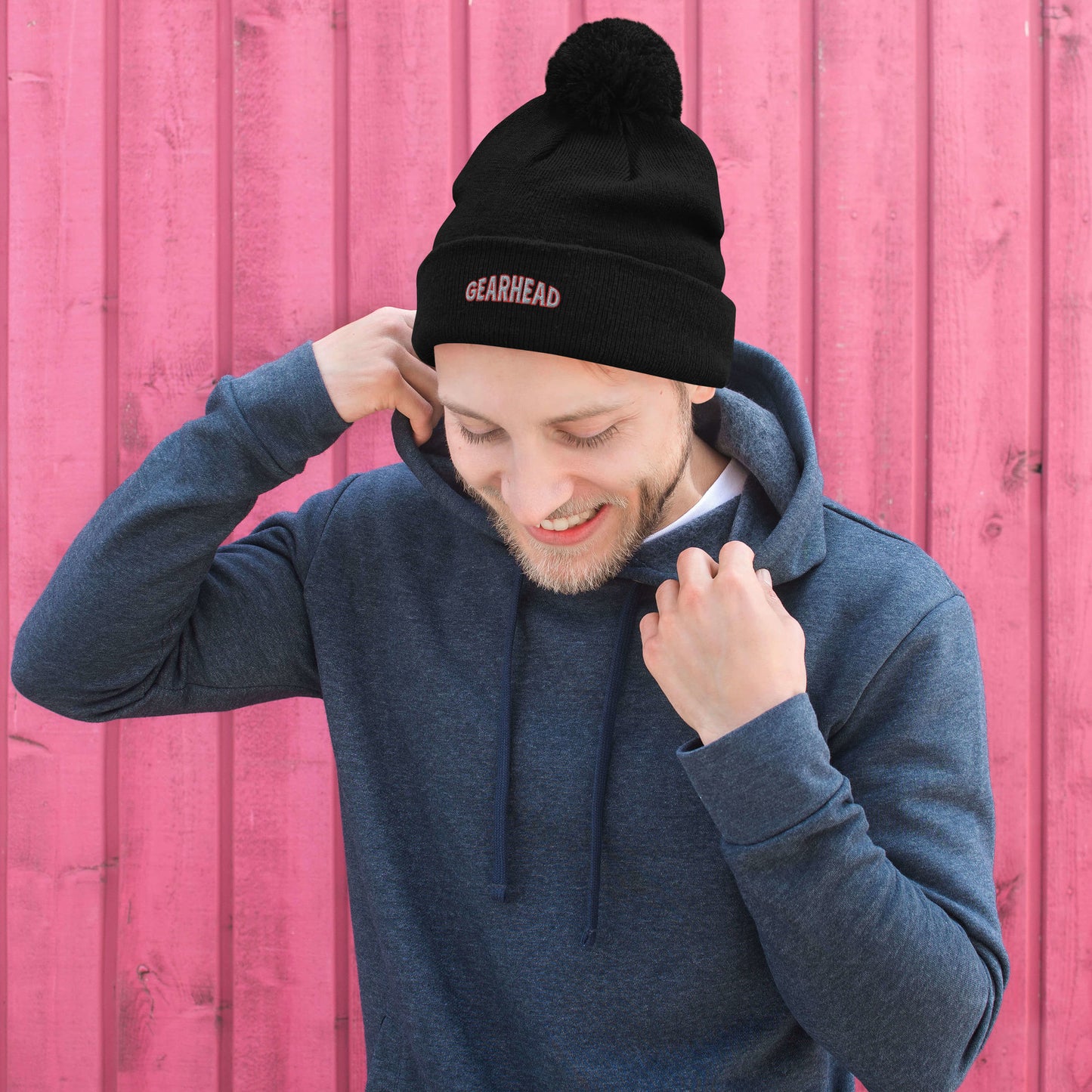 Unisex Pom-Pom Beanie | Gearhead Embroidery