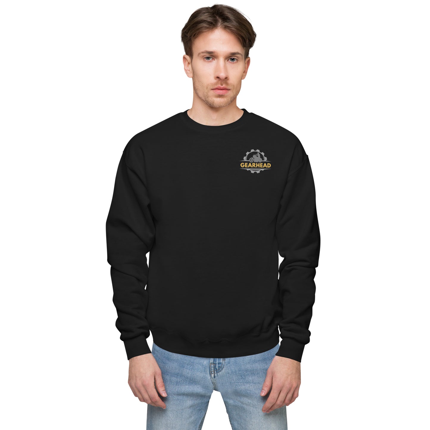 Unisex fleece sweatshirt | Gearhead Symbol Black