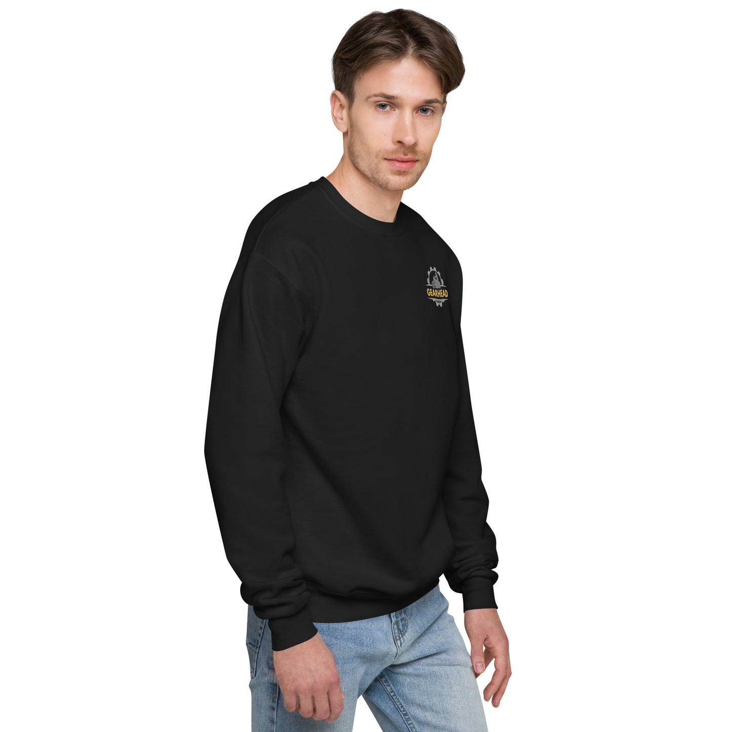 Unisex fleece sweatshirt | Gearhead Symbol Black