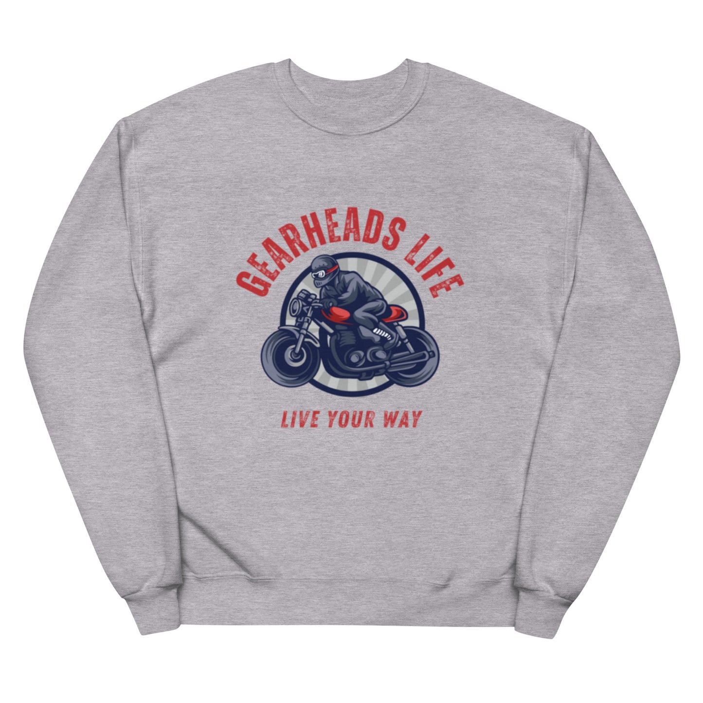 Unisex fleece sweatshirt | Gearheads Life Live Your Way (Grey)