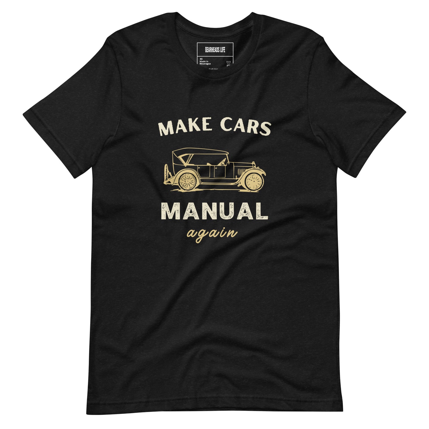 Unisex Car T-shirt | Make Cars Manual Again