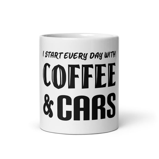 Gearhead Coffee Mug | I Start Everyday with Coffee & Cars